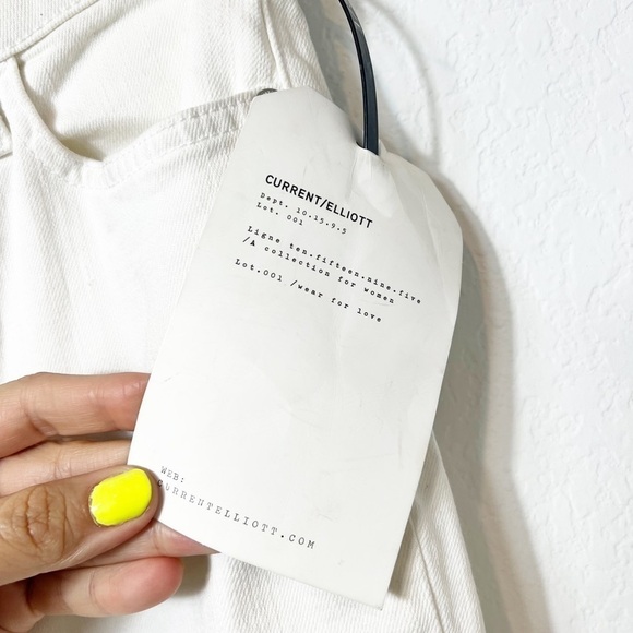 Current/Elliot Delling Highwaist Stiletto White Wowen Skinny Jeans Size 24 New - Picture 5 of 6